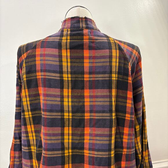 We The Free People XL Tunic Top Summer Daydream Plaid Grunge Boho Button Up - Picture 16 of 16